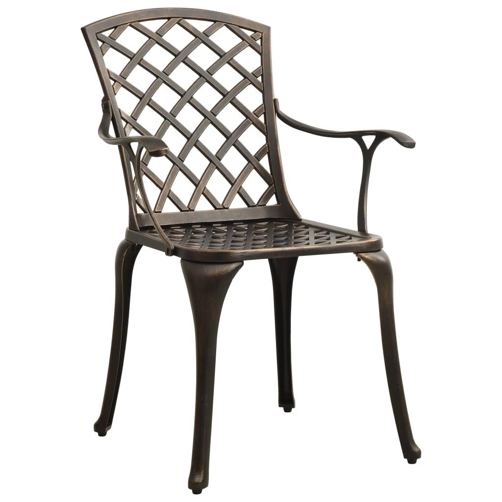 5 Piece Bistro Set Cast Aluminum Bronze O629512