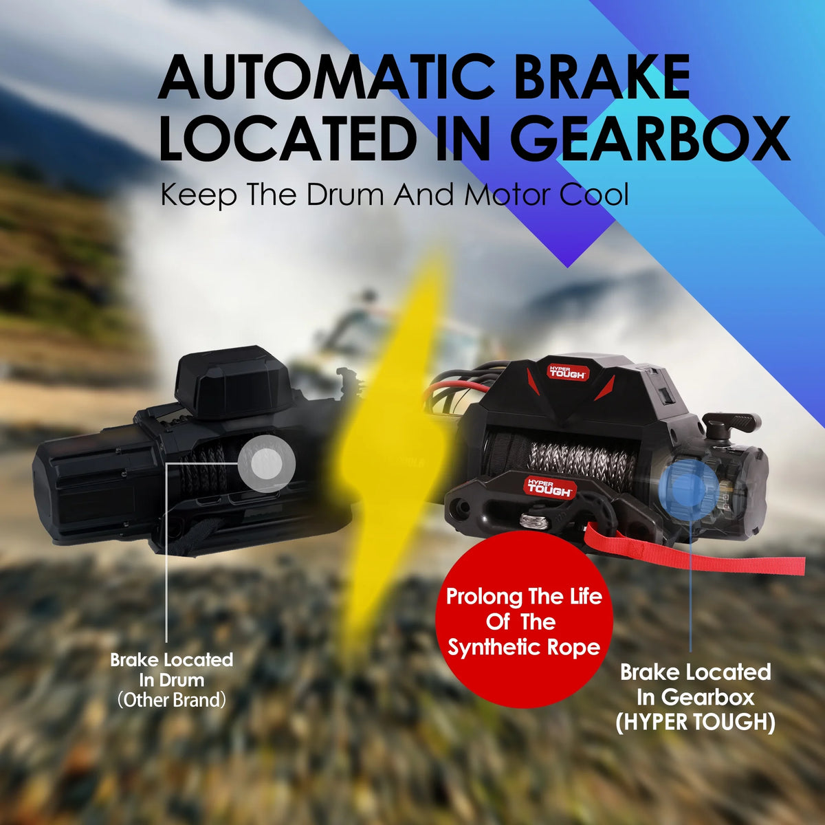 12000 lb Electric Truck Winch with Synthetic Rope V742