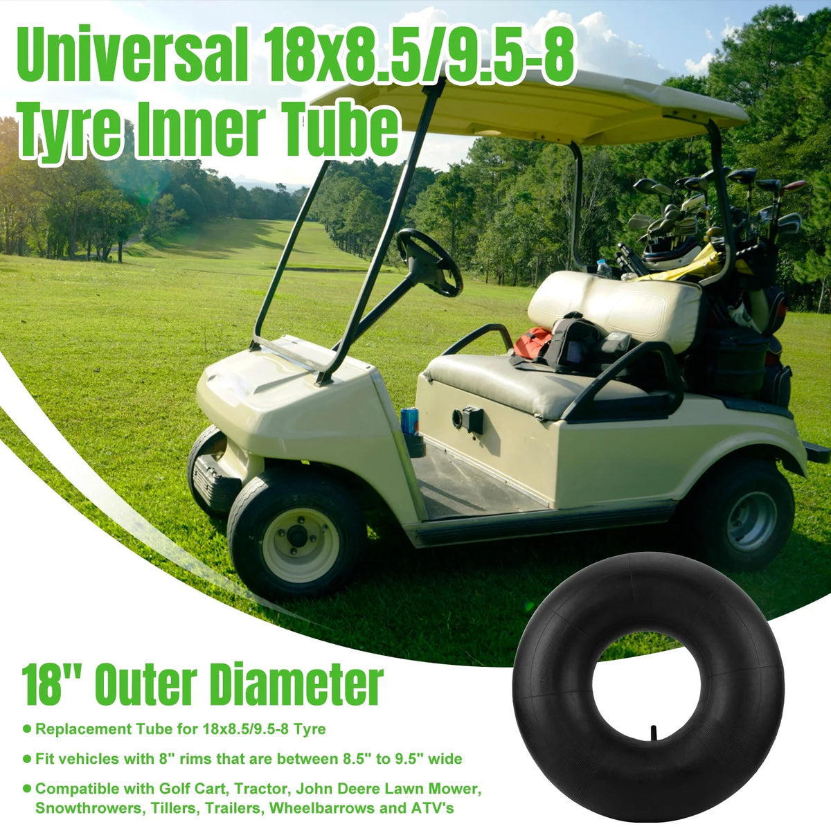 4.80/4.00-8 Replacement Tire Inner Tubes with TR-13 Straight Valve Stem, 2 Pack P2343