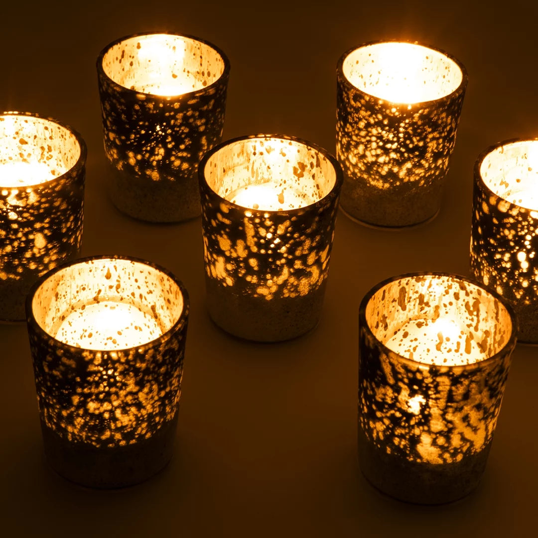 Pink Frosted Ombre Mercury Glass Votive Candle Holders Set of 12 A6293