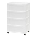 Black Plastic 3 Drawer Storage Cart Set of 2 Q65949