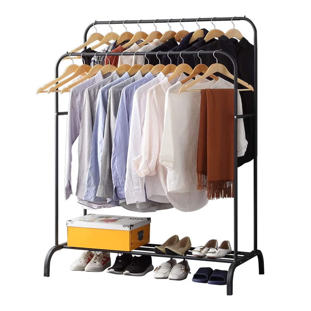 Black Double Pole Metal Clothing Rack R57165