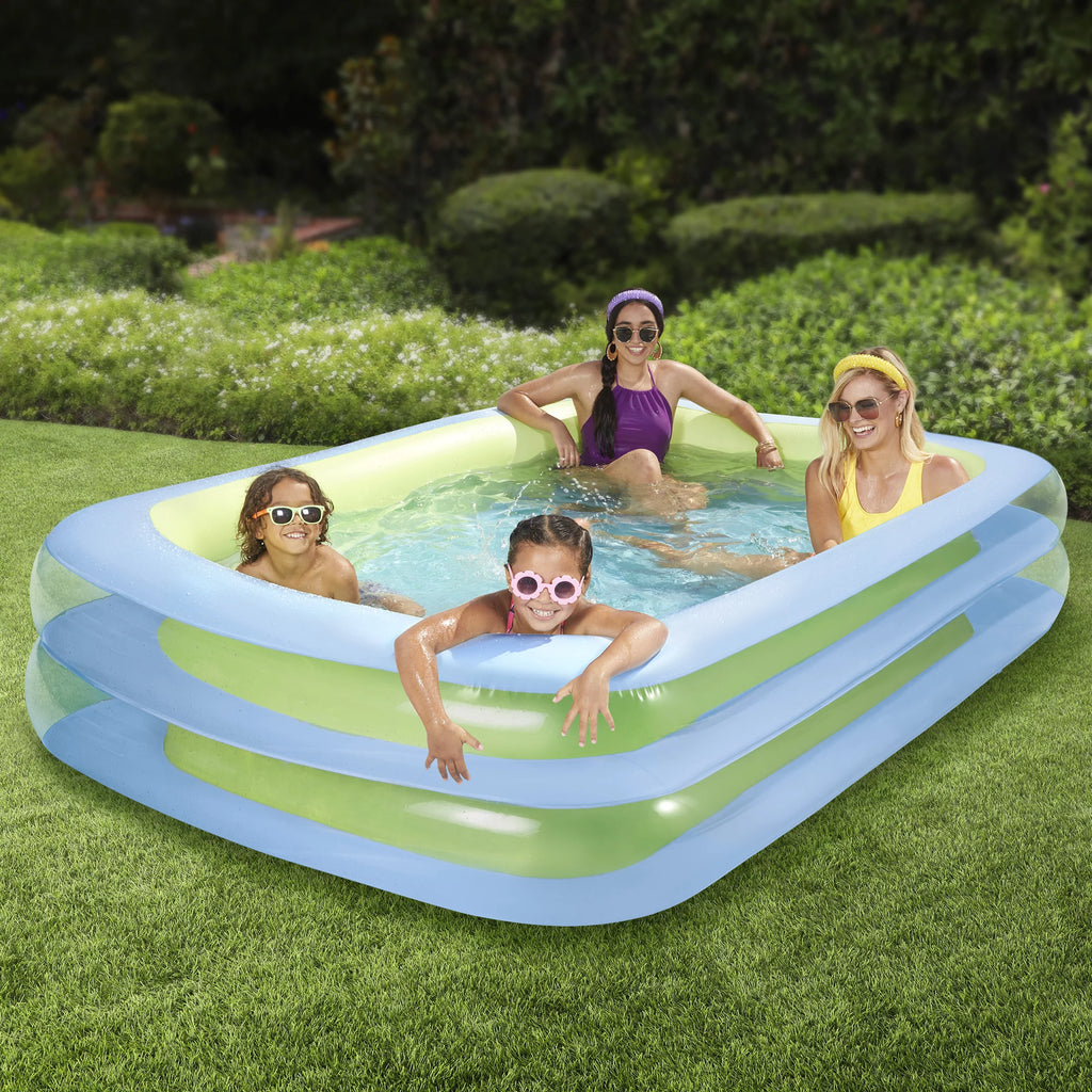 Blue Inflatable Rectangular Swimming Pool M1009