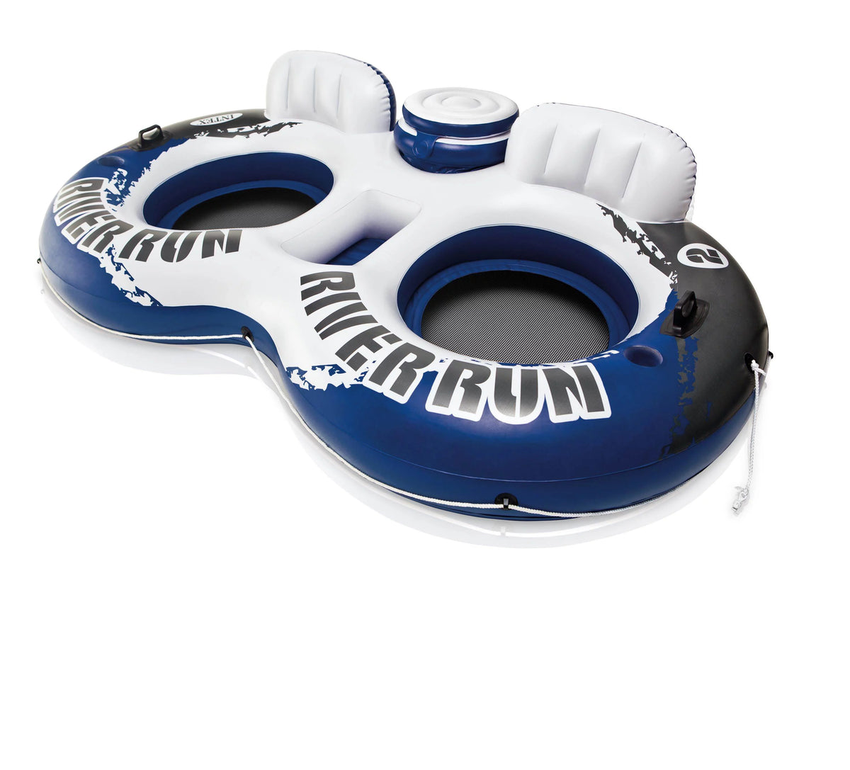 Inflatable 2 Person Pool Tube Float & Beverage Cooler Holder J731168