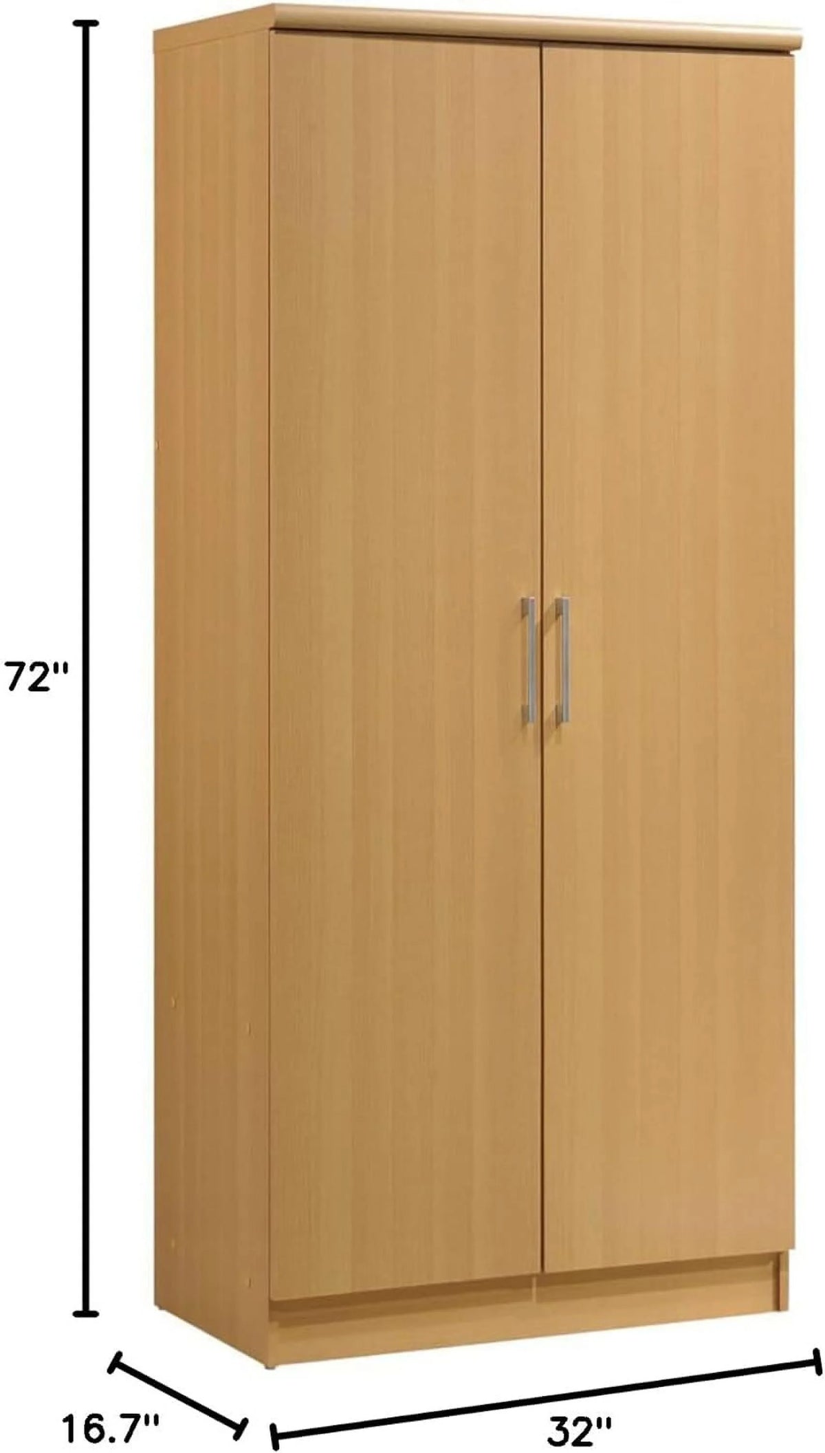 2 Door Wardrobe with Shelves & Hanging Rod V9349
