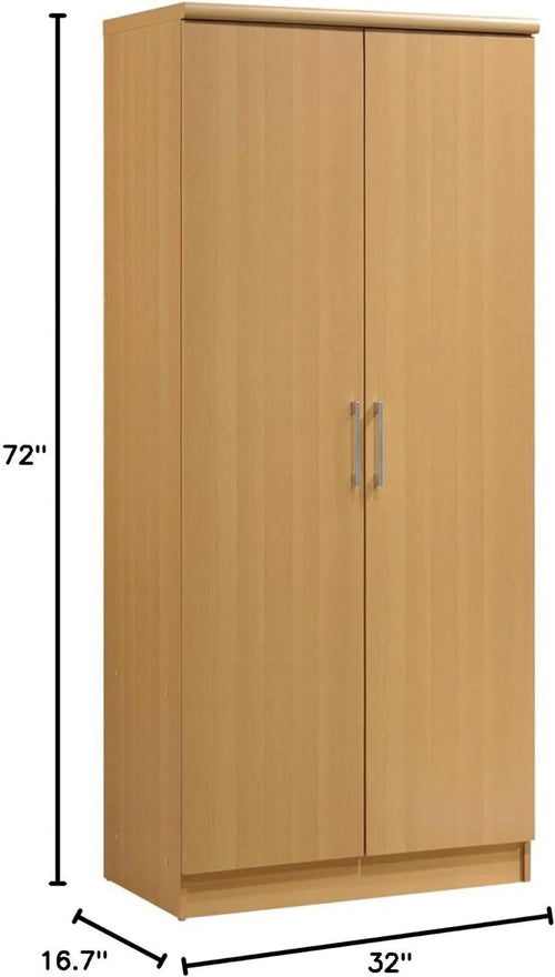 2 Door Wardrobe with Shelves & Hanging Rod V9349