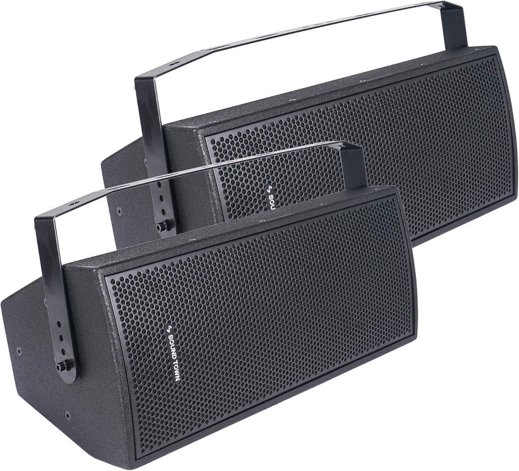 Pair of Dual 8 2-Way Passive Professional Loudspeaker, Black with U Bracket K53933