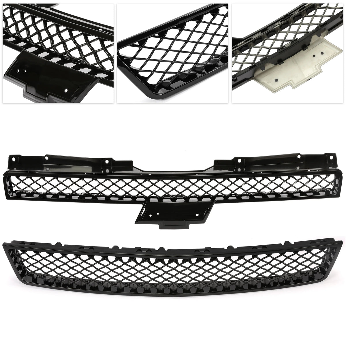 Mesh Front Hood Bumper Grille Grill for 2007-2014 Chevy Tahoe/Suburban/Avalanche X599