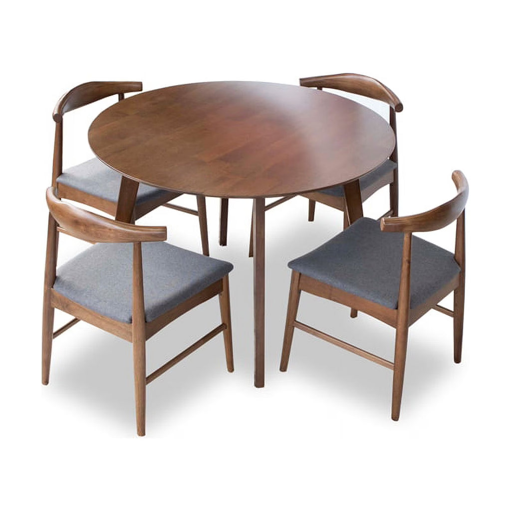 Fabric Dining Chair in White/Gray (Set of 5) R550