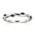 Marquise Cut Black Diamond Vine Ring 10k White Gold Z669
