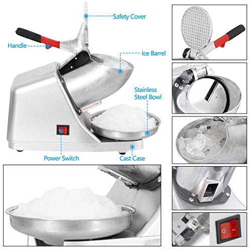 Electric Ice Shaver Ice Crusher Snow Cone Maker 300W 145 lbs T651