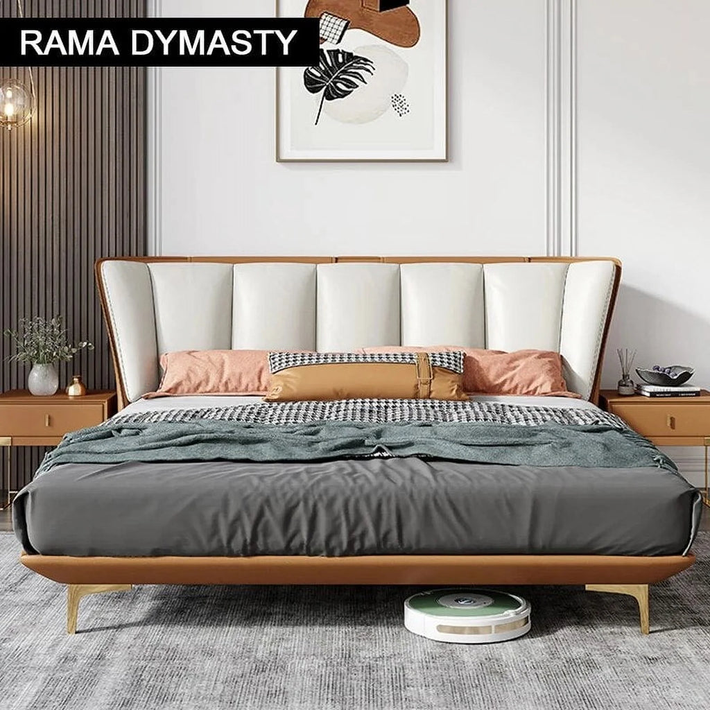 Genuine Leather King Queen Size Bed S15236
