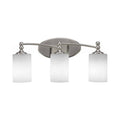 3 Light 20 inch Bath Bar Brushed Nickel White Glass E387