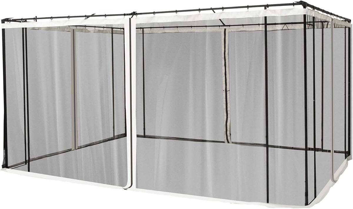 10' x 13' Replacement Mesh Sidewall Netting with Zippers, Black B28083