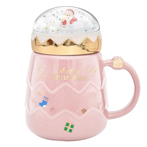 17.6 oz Ceramic Christmas Mug with Lid C527
