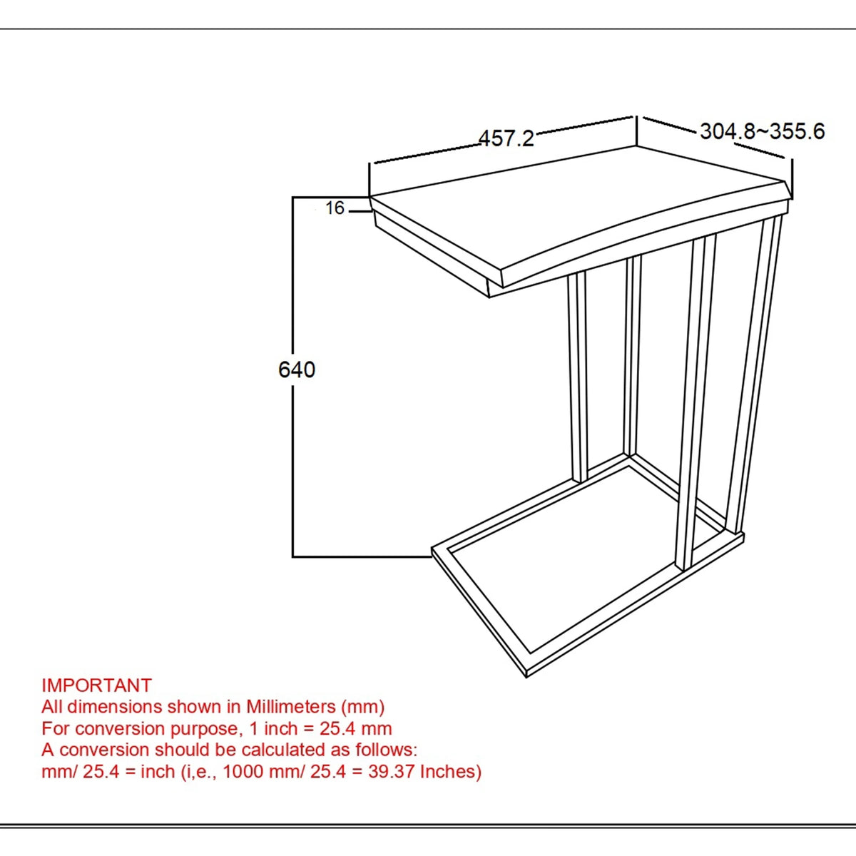 Natural Brown and Black Accent Table M35775