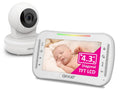 Baby Monitor with Remote Pan-Tilt-Zoom Camera, 4.3” Screen, Night Vision, Talk Back, Room Temperature, Lullabies, 1000ft Range V190329