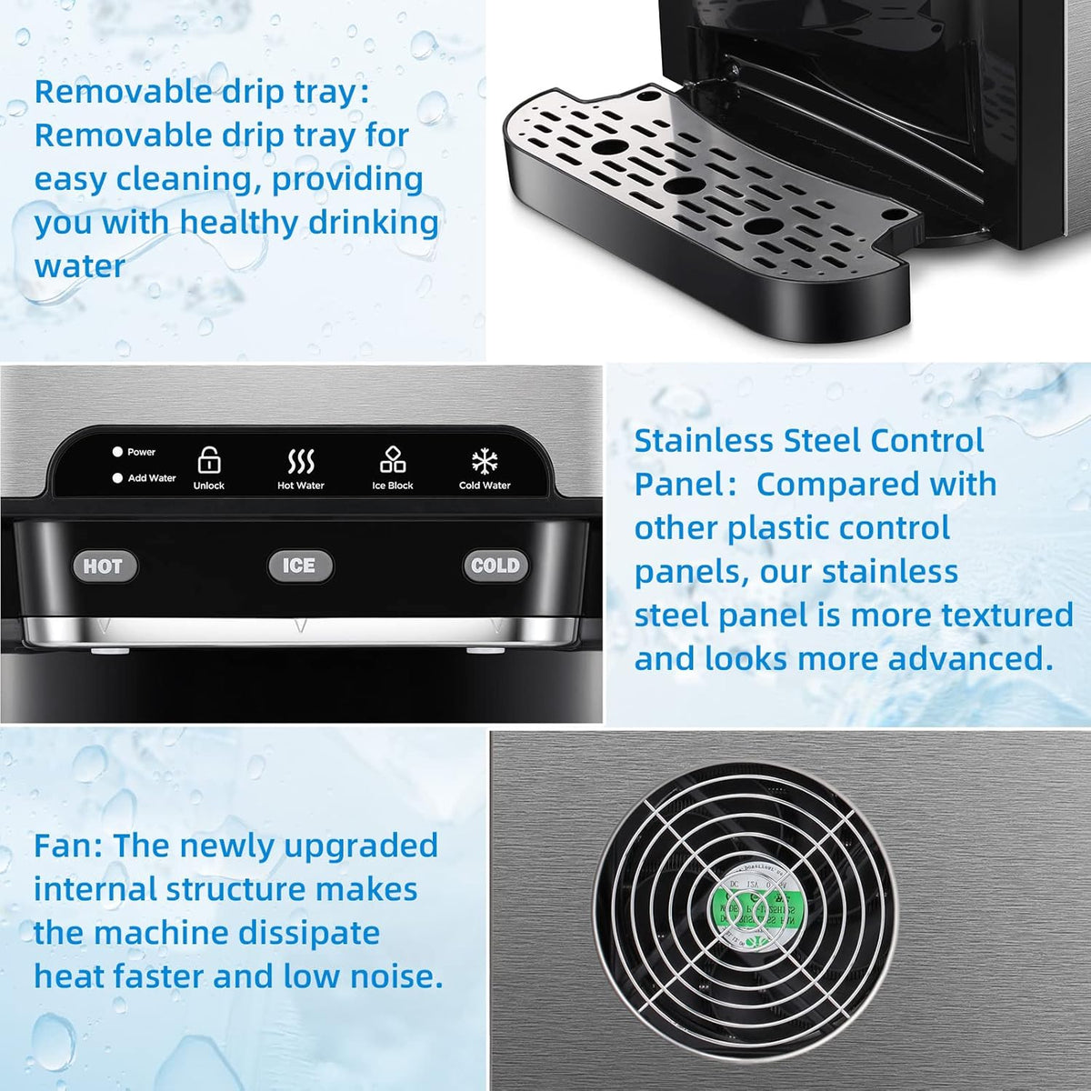 3-in-1 Top Loading Water Cooler Dispenser with Built-in Ice Maker D6599