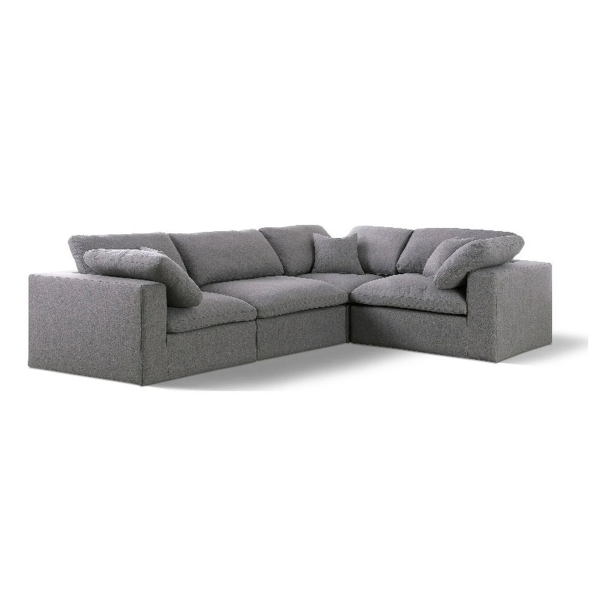Gray Linen Fabric Modular Sectional H4816
