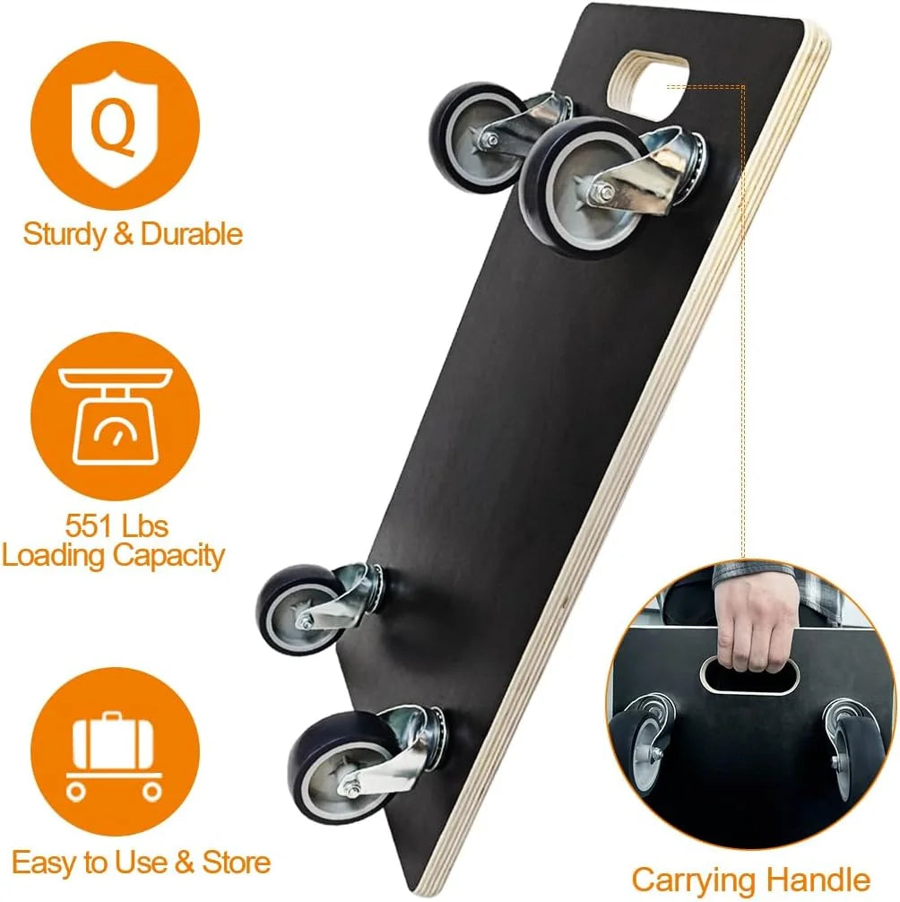 2Pcs Wood Platform Dolly with 4 Wheels H884548