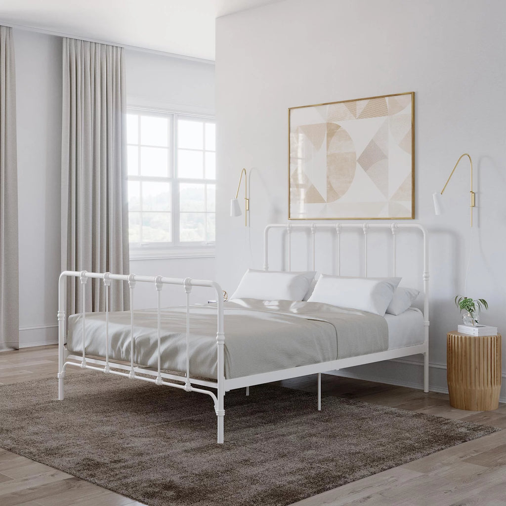 White Full Metal Bed L668