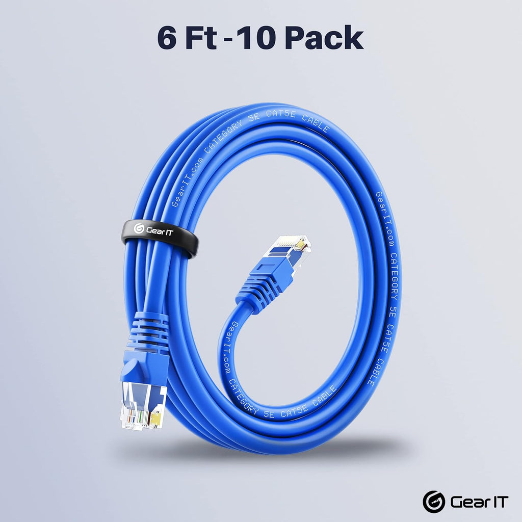 100-Pack Cat5e Ethernet Patch Cable 1.5 Feet Blue C11716