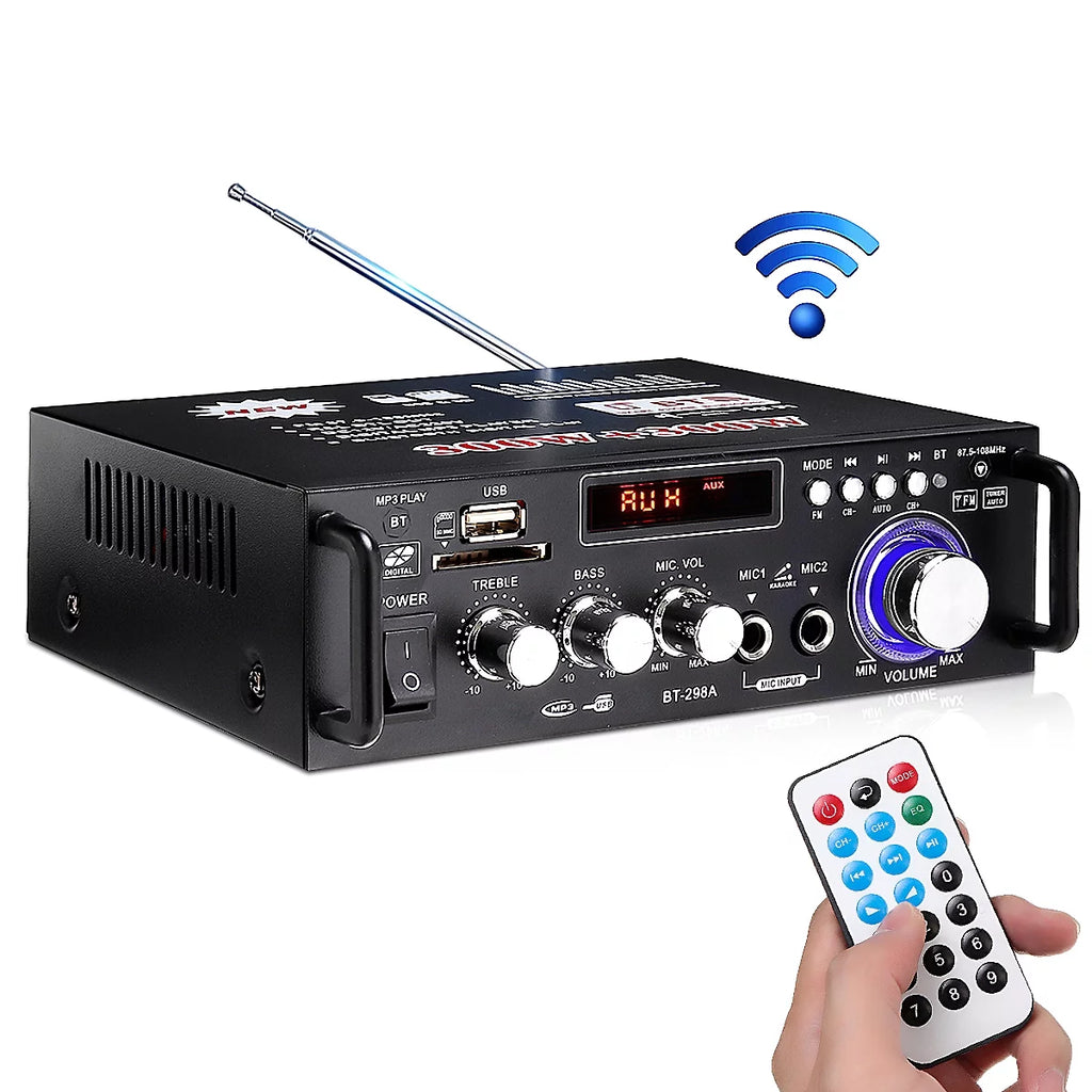 600W 4-16Ohm Bluetooth Stereo Amplifier with Remote R132