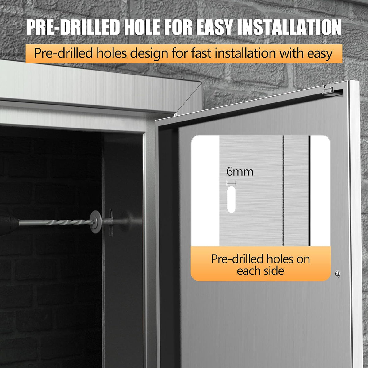 Stainless Steel Outdoor Kitchen Double Access Door R180151