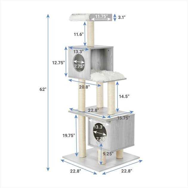 62-in Modern Cat Tree Condo D703259