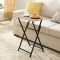 Folding Tray Side Table, Rustic Brown and Black M631