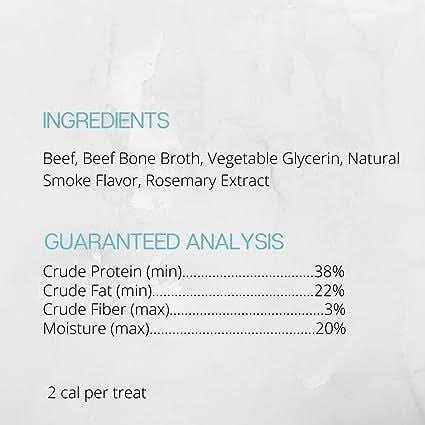 Beef with Bone Broth Flavored Jerky Dog Treats T732