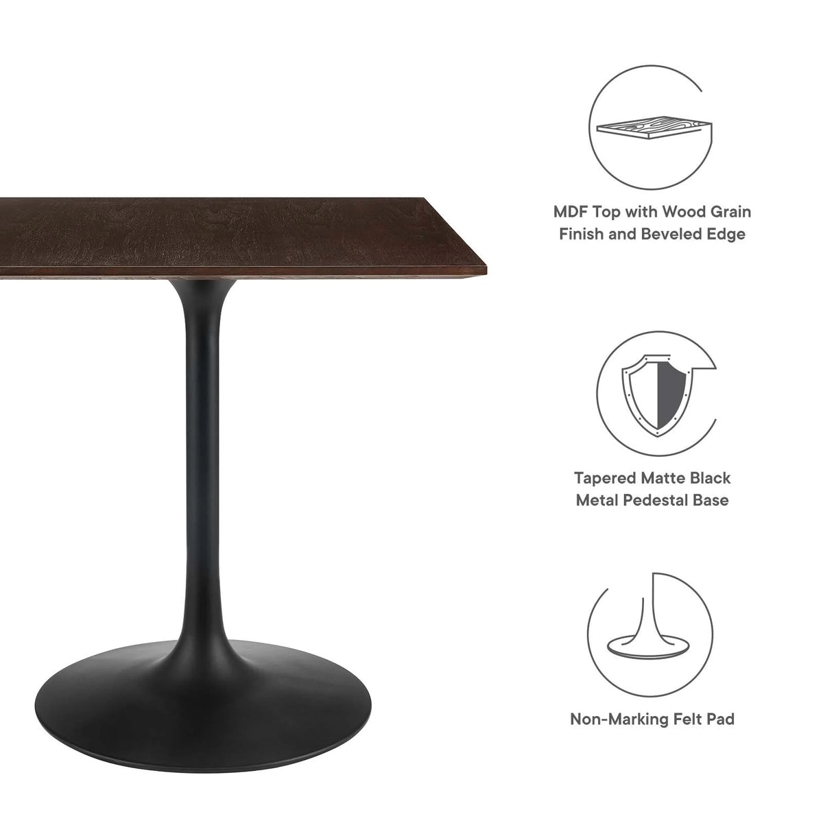 Black Cherry Walnut Square Dining Table G1020