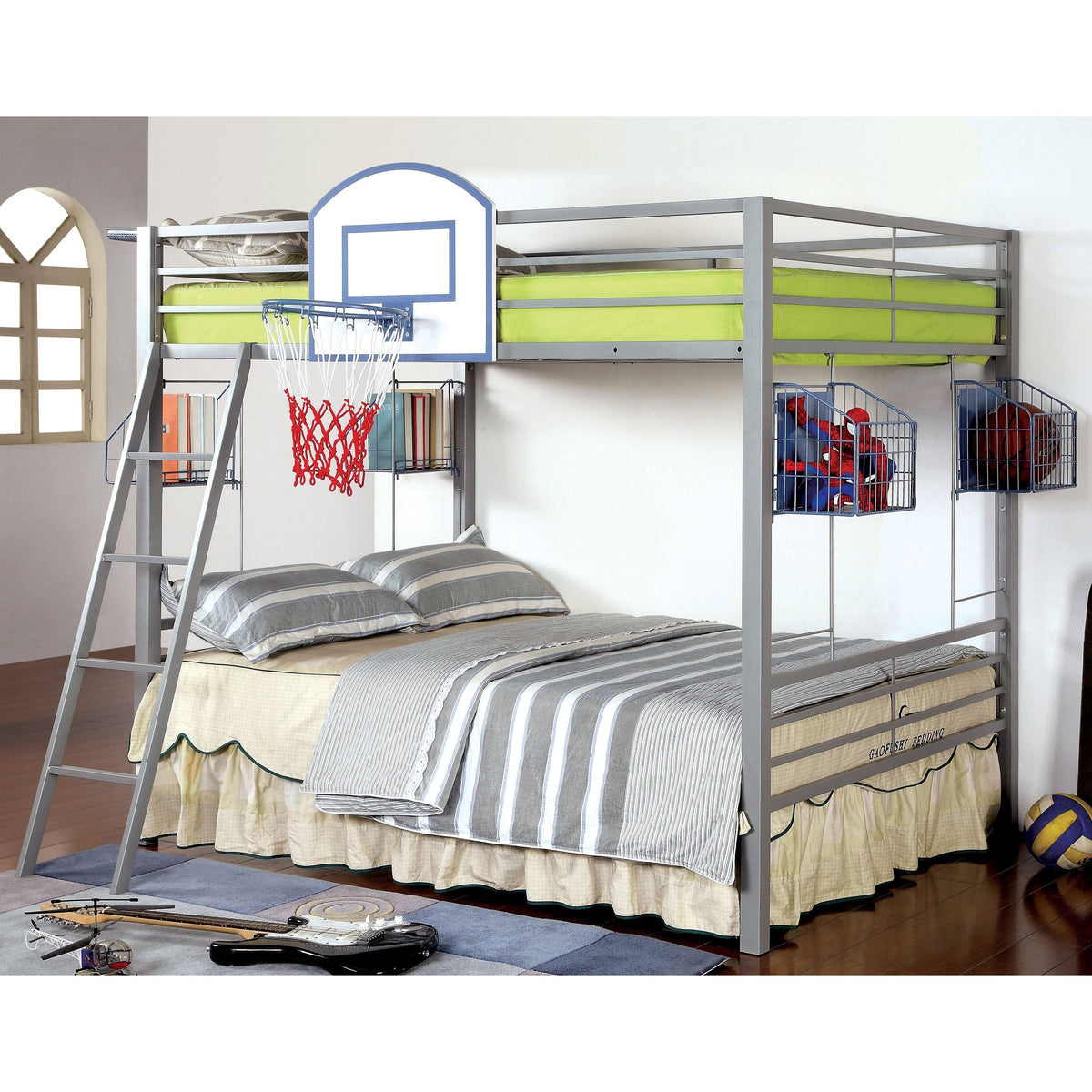Green Metal 5-Piece Bunk Bed Set X1467