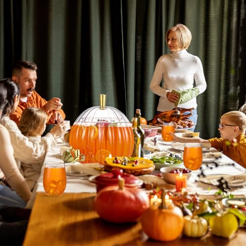 1.3 Gallon Pumpkin Drink Dispenser with 4 Cups R4393