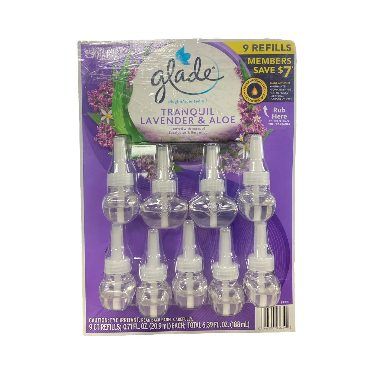 Tranquil Lavender & Aloe Air Freshener Refills, 6.39 Fl Oz, 9 Count A7202