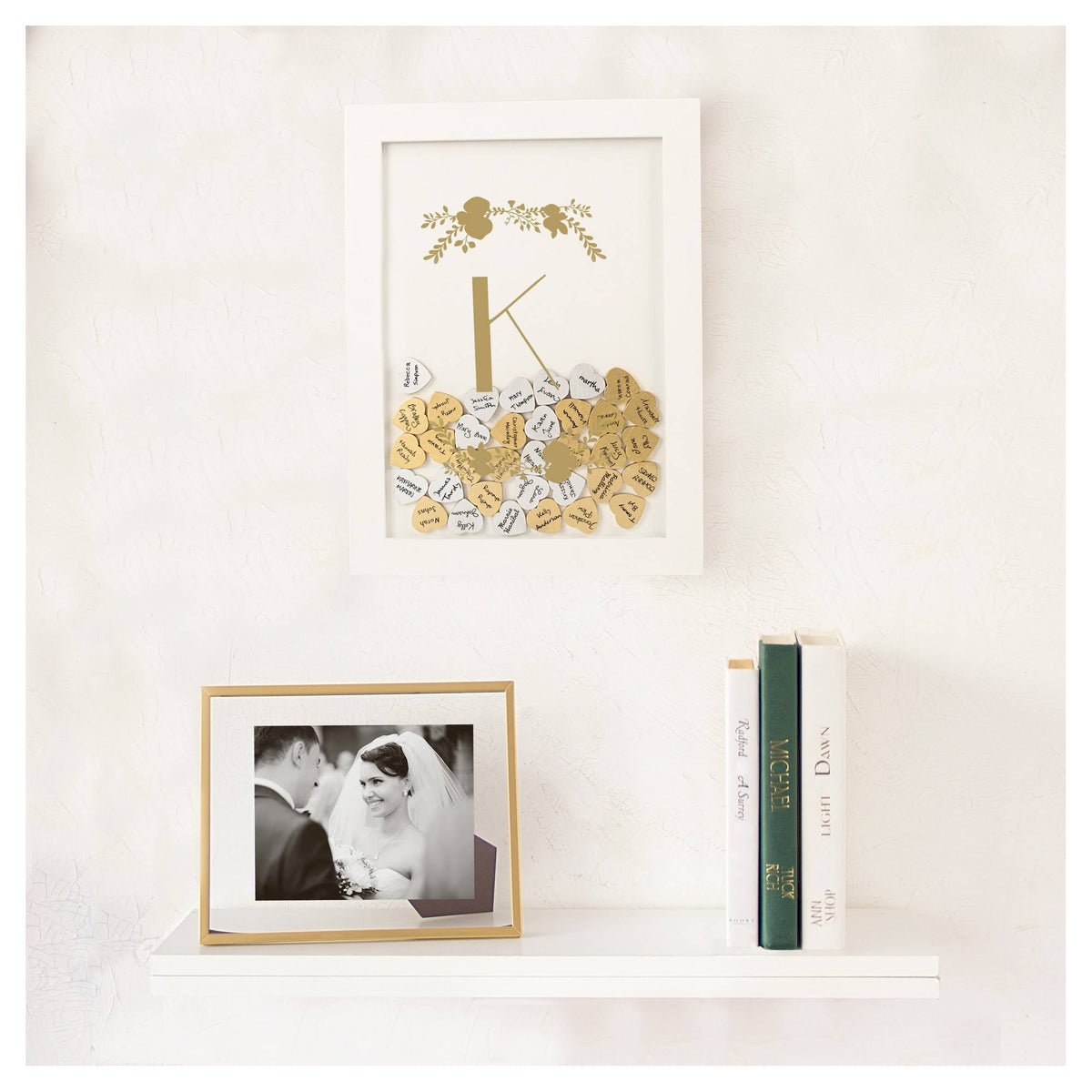 Gold Heart Drop Guestbook I822