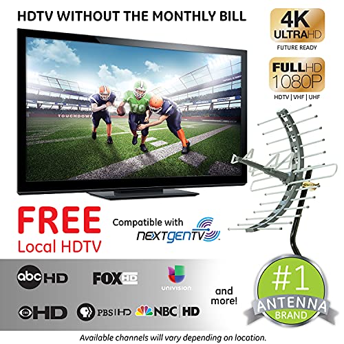 Outdoor Amplified TV Antenna with 50 ft. Coax Cable W446258