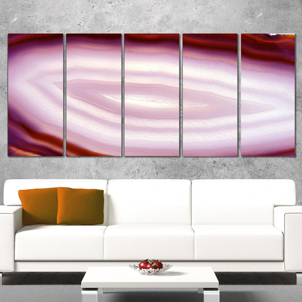 Pink Agate Geode Geological Crystals Canvas Artwork R807