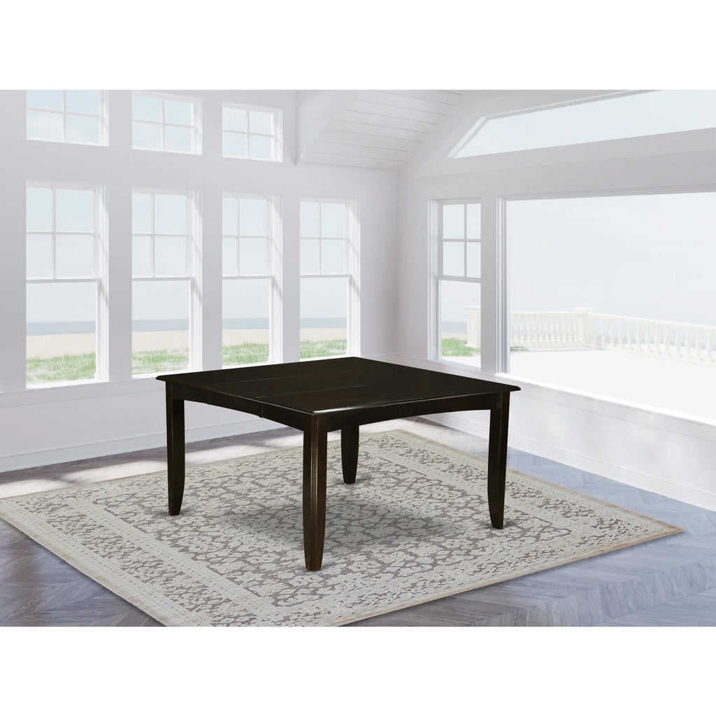 Square Table with Butterfly Leaf Saddle Brown Finish W423