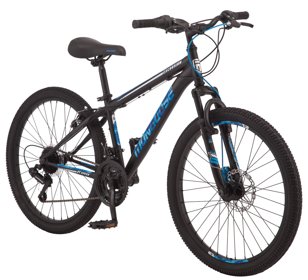 24-inch 21 Speed Black Mountain Bike N798