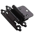 50 Pack 1/2 inch Overlay Black Self Closing Cabinet Hinges Y2761