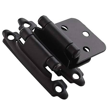 50 Pack 1/2 inch Overlay Black Self Closing Cabinet Hinges Y2761