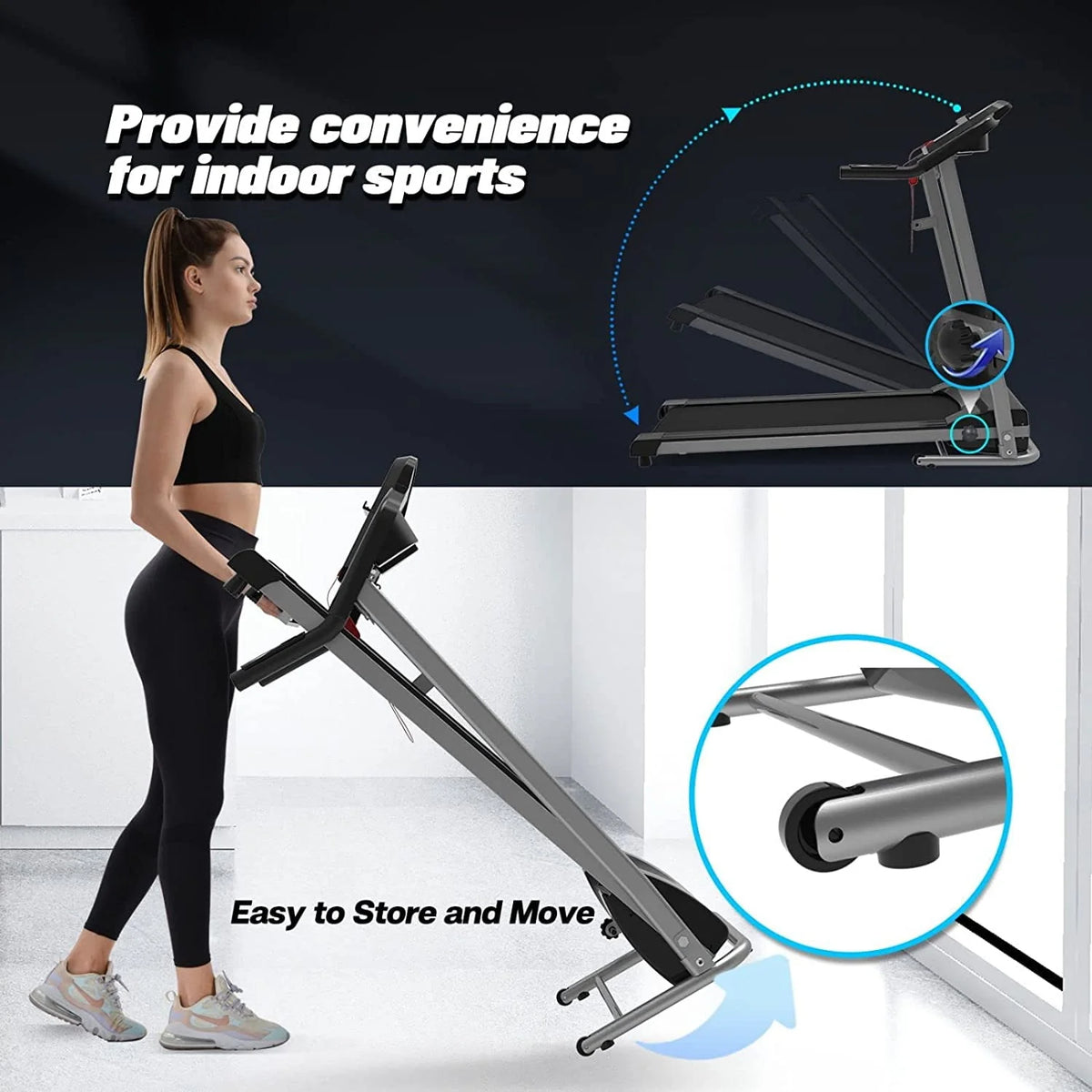 Folding Treadmill with 12 Preset Programs J817