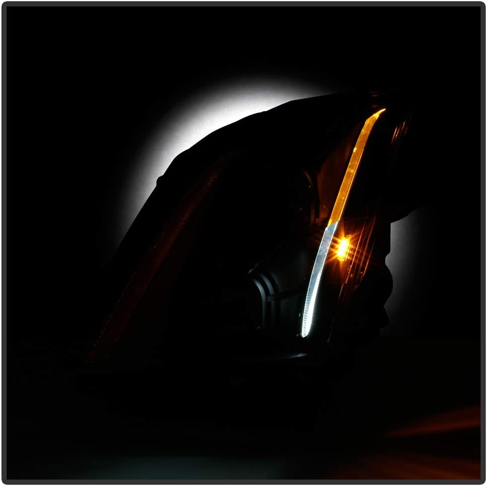Black Smoked LED Projector Headlights Pair Y4970