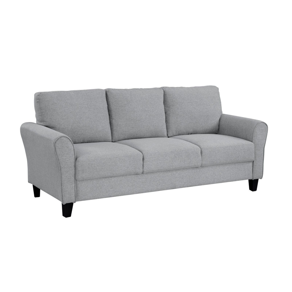 3pcs Sofa Set Dark Gray Textured Upholstered Sofa Loveseat Chair Y3598