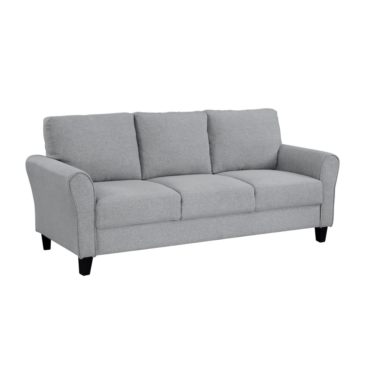 3pcs Sofa Set Dark Gray Textured Upholstered Sofa Loveseat Chair Y3598