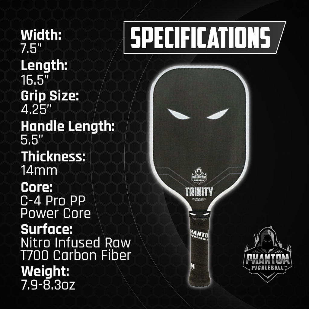 14mm T700 Raw Carbon Fiber Thermoformed Pickleball Paddle with Cover I29951