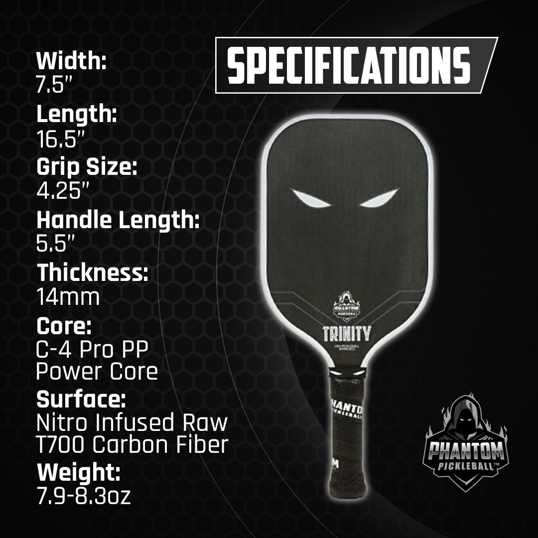 14mm T700 Raw Carbon Fiber Thermoformed Pickleball Paddle with Cover I29951