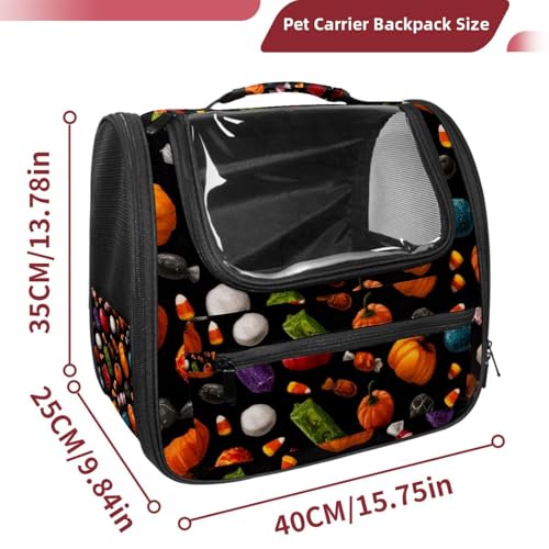 Halloween Pet Carrier Backpack with Ventilated Mesh Windows D60646