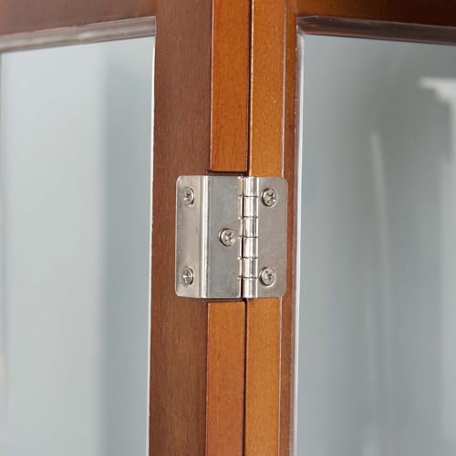 Cherry Wood Curio Cabinet with Tempered Glass Doors Z222066